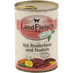 LandFleisch консерви для собак з яловичим серцем, локшиною і свіжими овочами, 400 г