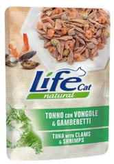Вологий корм для котів LifeNatural Тунець з мідіями та креветками (tuna with clams and shrimps), 70 г, 70 г