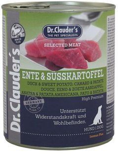 Консерва супер-преміум класу для собак Dr.Clauder's Selected Meat Duck & Sweet Potato з качкою і солодкою картоплею, 800 г