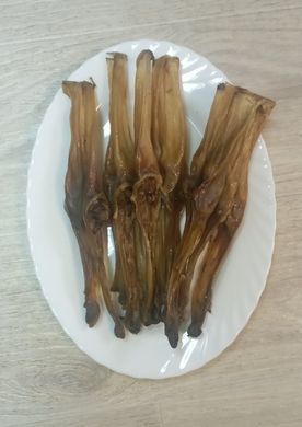 Уши кролика коричневые без меха, кролик, 100 г