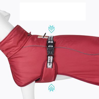 Потовщена тепла бавовняна куртка для собак Derby Red, 35 см, 62-70 см, 44 см, XL