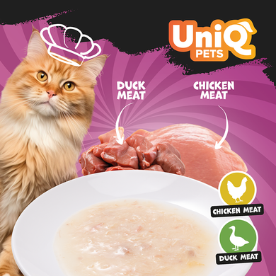 Суп для кошек UNIQ PETS CAT WET FOOD YUMMY SOUP с куриными кусочками и мясом утки, 60 г
