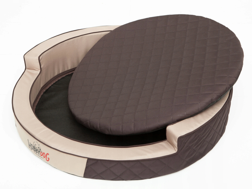Кругле ліжко для собак Hobbydog Ringo Beige, 98х98х18 см