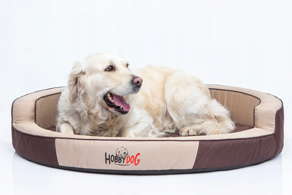 Кругле ліжко для собак Hobbydog Ringo Beige, 98х98х18 см