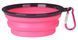 Силіконова складна дорожня миска Derby Food Grade TPE Collapsible Dog Bowl, Рожевий, 350 мл