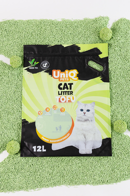 Біорозкладний наповнювач для котячих туалетів UNIQ PETS CAT LITTER TOFU green tea, 5 кг