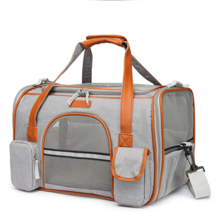 Сумка для переноски собак и котов Voyager Pet LVGB2305 (серый с оранжевым), 25х43х28 см