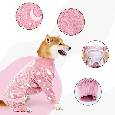 Утеплена піжама для собак Wan Talk Pet Onesie PJs Slim Fit, Pink, 37 см, 56 см, 32 см, XS