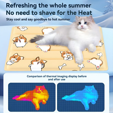 Охолоджуючий килимок для собак та кішок GEL Material Summer Pet Cooling Mat, Corgi Beige, 60х90 см