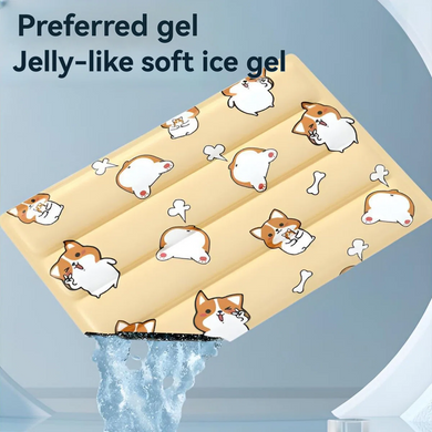 Охолоджуючий килимок для собак та кішок GEL Material Summer Pet Cooling Mat, Corgi Beige, 60х90 см