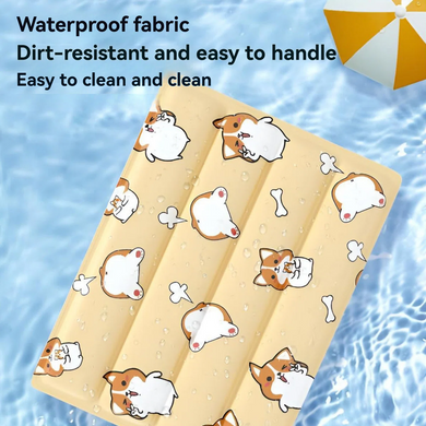 Охолоджуючий килимок для собак та кішок GEL Material Summer Pet Cooling Mat, Corgi Beige, 60х90 см