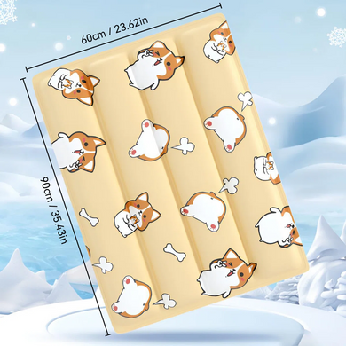 Охолоджуючий килимок для собак та кішок GEL Material Summer Pet Cooling Mat, Corgi Beige, 60х90 см