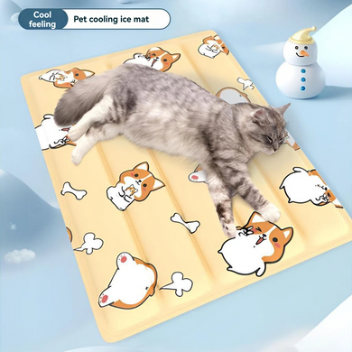 Охолоджуючий килимок для собак та кішок GEL Material Summer Pet Cooling Mat, Corgi Beige, 60х90 см