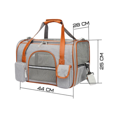 Сумка для переноски собак и котов Voyager Pet LVGB2305 (серый с оранжевым), 25х43х28 см
