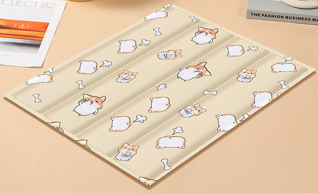 Охолоджуючий килимок для собак та кішок GEL Material Summer Pet Cooling Mat, Corgi Beige, 60х90 см