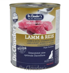 Консерва супер-премиум класса для собак Dr.Clauder's Selected Meat Lamb & Rice с ягненком и рисом, 800 г