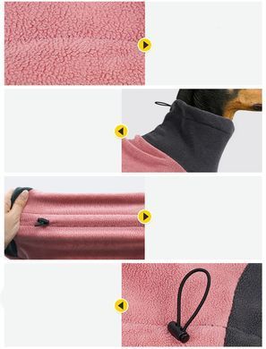 Флісовий комбінезон для собак Wan Talk Dog Clothes Cold Proof, Pink Grey, 66-76 см, 94-106 см, 3XL