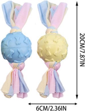 Жевательная игрушка для собак Derby Candy ball with bones and cotton rope, Голубой