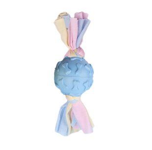 Жевательная игрушка для собак Derby Candy ball with bones and cotton rope, Голубой