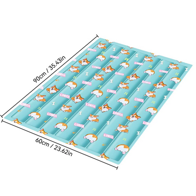 Охлаждающий коврик для собак и кошек GEL Material Summer Pet Cooling Mat, Corgi Blue, 60х90 см