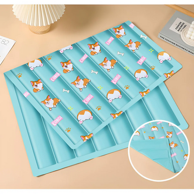 Охлаждающий коврик для собак и кошек GEL Material Summer Pet Cooling Mat, Corgi Blue, 60х90 см