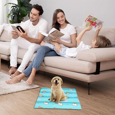 Охлаждающий коврик для собак и кошек GEL Material Summer Pet Cooling Mat, Corgi Blue, 60х90 см
