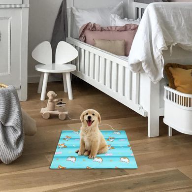 Охлаждающий коврик для собак и кошек GEL Material Summer Pet Cooling Mat, Corgi Blue, 60х90 см
