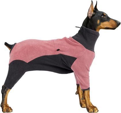 Флісовий комбінезон для собак Wan Talk Dog Clothes Cold Proof, Pink Grey, 66-76 см, 94-106 см, 3XL