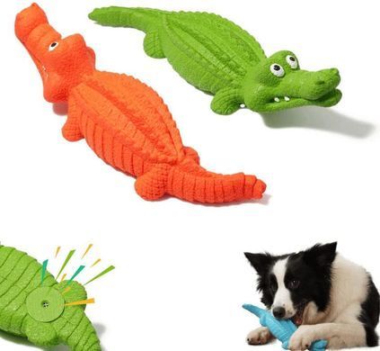 Игрушка для жевания Derby Alligator с пищалкой, Оранжевый, Medium/Large