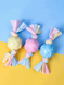 Жевательная игрушка для собак Derby Candy ball with bones and cotton rope, Голубой