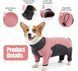 Флісовий комбінезон для собак Wan Talk Dog Clothes Cold Proof, Pink Grey, 66-76 см, 94-106 см, 3XL