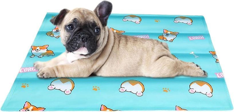 Охлаждающий коврик для собак и кошек GEL Material Summer Pet Cooling Mat, Corgi Blue, 60х90 см
