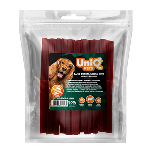 Лакомство для чистки зубов собак UniQ PETS DENTAL Зубные палочки с ягнятиной и глюкозамином 15 см, ягненок, 500 г
