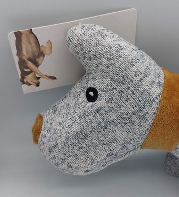 М'яка іграшка для собак TEDI Knitted dog з пищалкою