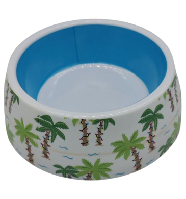 Меламінова миска для собак і котів Derby AH002 Palm trees, S, 200 мл, 11.5x14x4.5 см