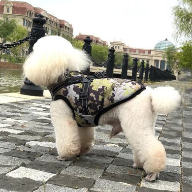 Светоотражающая зимняя куртка для собак V.PET.B.R D58 camo, 32 см, 36 см, 26,5 см, S