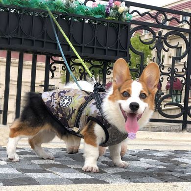 Светоотражающая зимняя куртка для собак V.PET.B.R D58 camo, 32 см, 36 см, 26,5 см, S