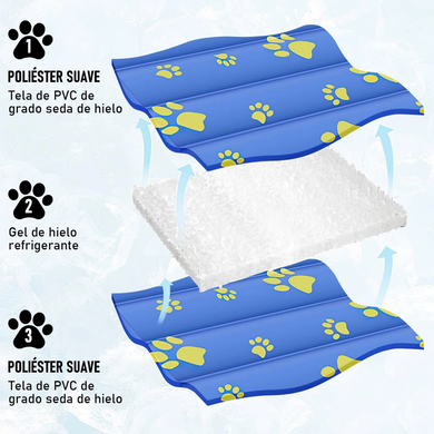 Охлаждающий коврик для собак и кошек GEL Material Summer Pet Cooling Mat, Ukrainian paws, 45х60 см
