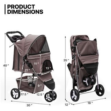 Коляска для котів і собак Bestopet (Люпосанчик) BS-RL-16 Brown