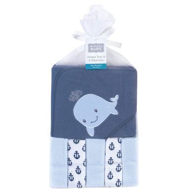 Полотенце с мочалками Hudson Baby Sailor Whale