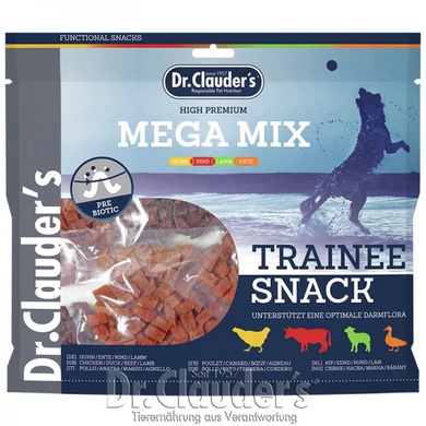 Лакомство для собак Dr.Clauder's Mega Mix Trainee Snack, говядина, курица, утка, ягненок, 500 г