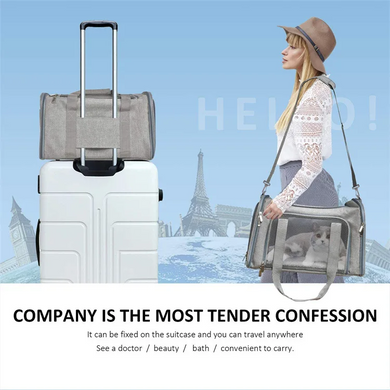 Сумка-переноска для домашних животных Bestopet (Люпосанчик) Portable Travel Bag, Синій, 40х25х25 см