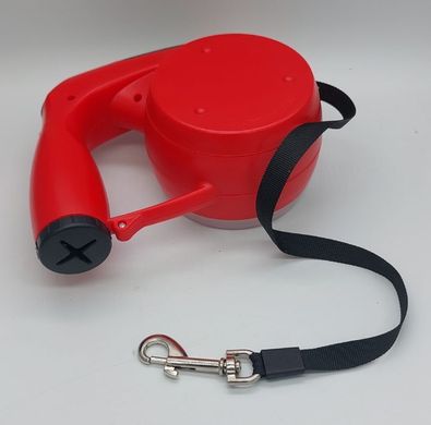 Выдвижной поводок для собак PetSoft с 2-мя съемными мисками, 4 метра, Красный
