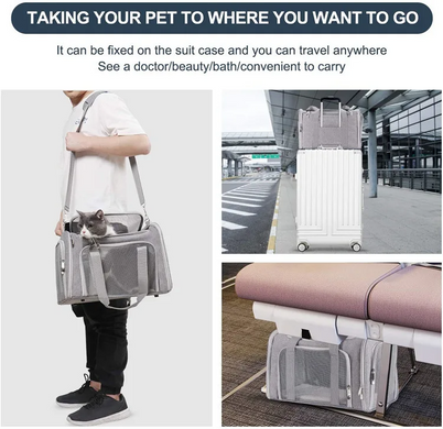 Сумка-переноска для домашних животных Bestopet (Люпосанчик) Portable Travel Bag, Синій, 40х25х25 см