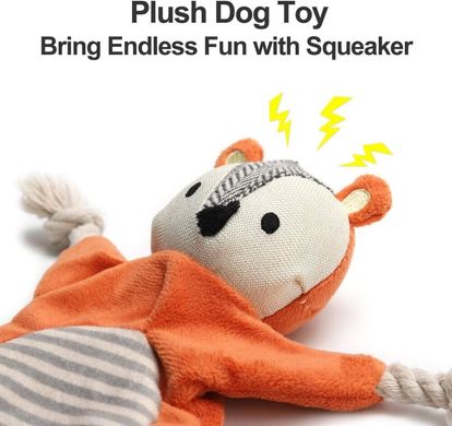 Плюшева іграшка Squirell (білка) з мотузковими вузлами для маленьких собак