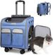Візок-рюкзак для переноски собак і котів Voyager Pet LVGB2010 з телескопічною ручкою і 4-ма колесами, Синий, 41х30х48 см