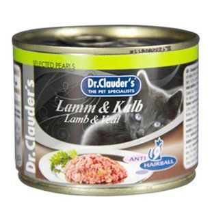 Консерви для котів Dr.Clauder's Selected Pearls Lamm&Veal з бараниною і телятиною для виведення шерсті, 200 г