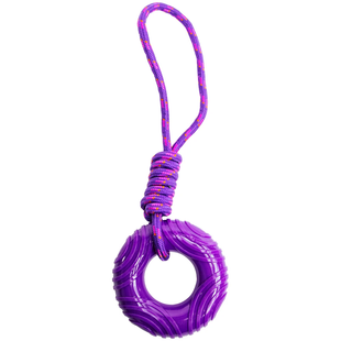 Іграшка для собак Derby Dog Tug Toy у вигляді пончика та мотузки, Фиолетовый