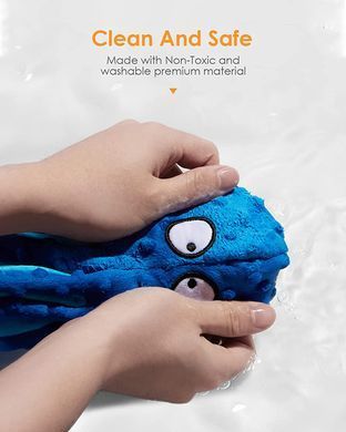 М'яка іграшка для собак Octopus Shaped Crinkle Dog Plush Toy, Блакитний