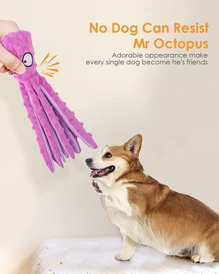 М'яка іграшка для собак Octopus Shaped Crinkle Dog Plush Toy, Блакитний